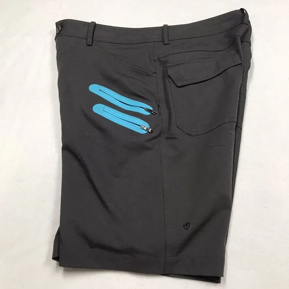 LULULEMON Cadence Commute Shorts Men 32 Gray Stretch Quick Dry Casual Chino